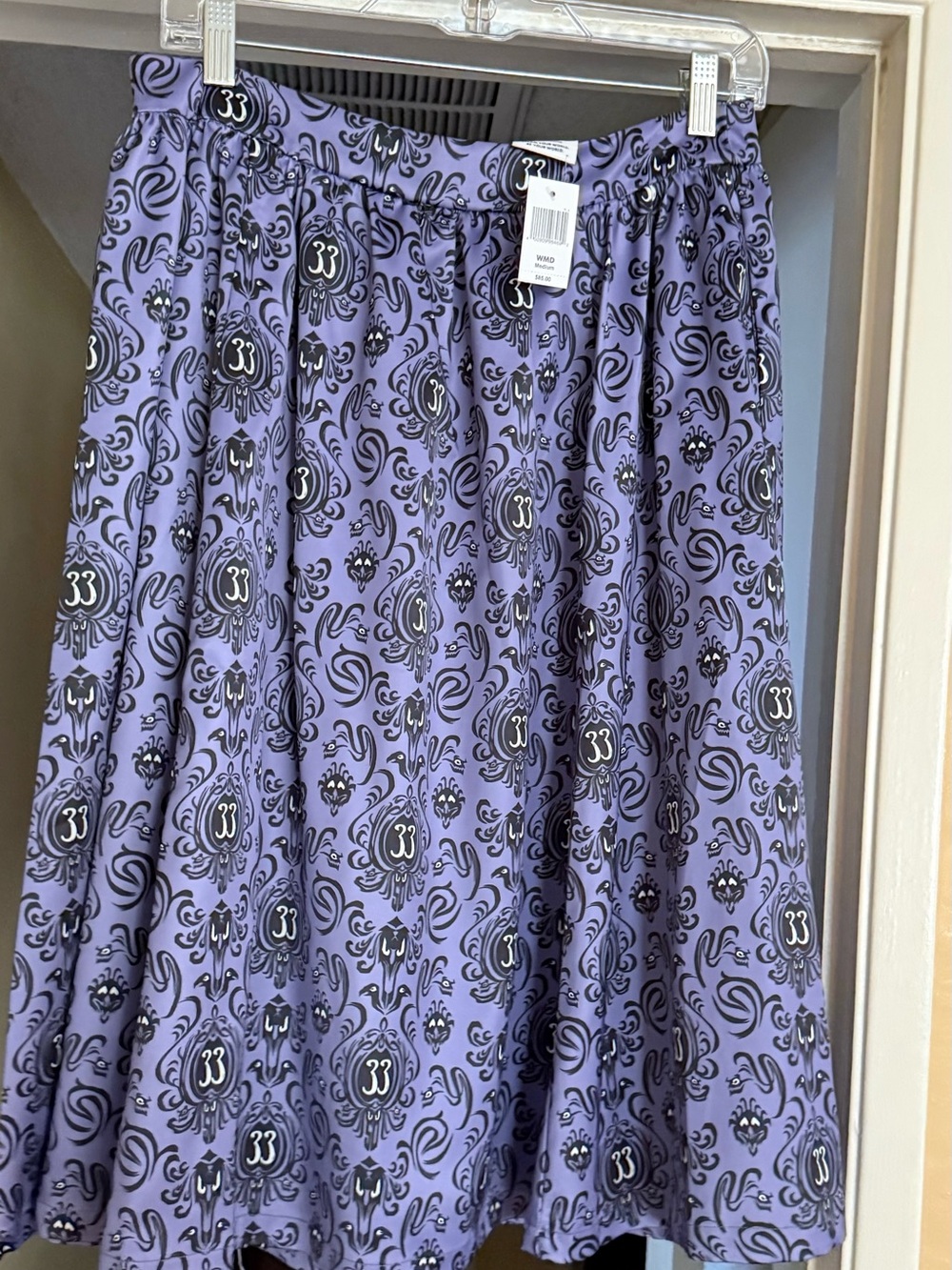 Disney Club 33 Exclusive Haunted Mansion Anniversary Purple Printed A-Line Skirt